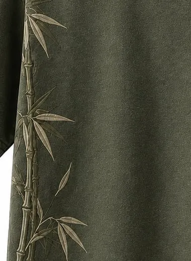 Close-up of the bamboo botanical artwork along the side and sleeve